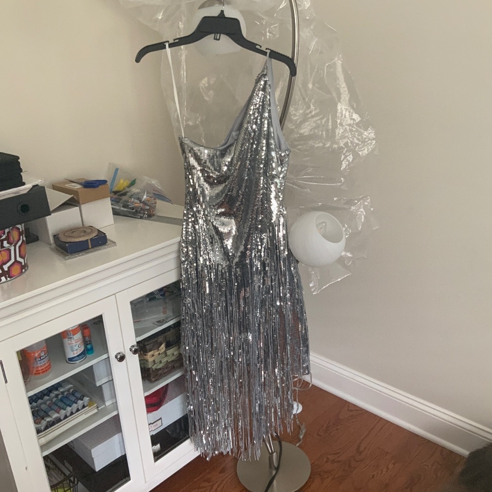 Halston asymmetric dress